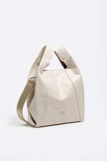 Medium ivory leather Paper bag